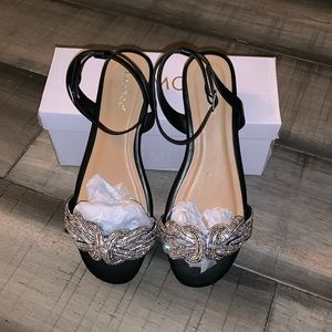 Never Worn Glitter Sandal With Ankle Straps